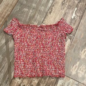 Multi colored scrunch top with flowers